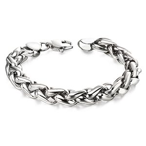 Fred Bennett Stainless Steel Twisted Link Bracelet