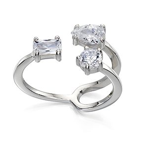 Fiorelli Silver & CZ Open Ring